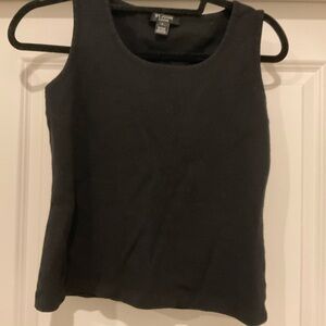St John Caviar Black Sleeveless Top